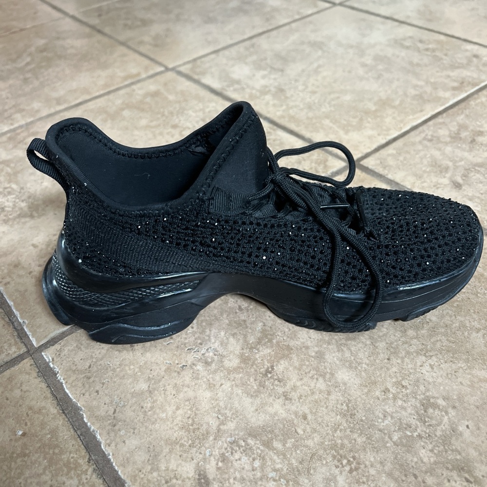 BLACK RHINESTONE/DIAMOND SNEAKERS